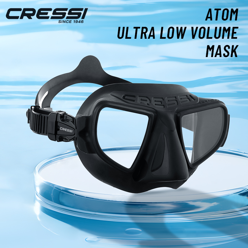 Freediving Mask Set - หน้ากากฟรีไดวิ่ง Cressi Frameless พร้อมปริมาณภายในที่ลดลงและรูปทรงจมูกตามหลักสรีระศาสตร์ - อะตอม