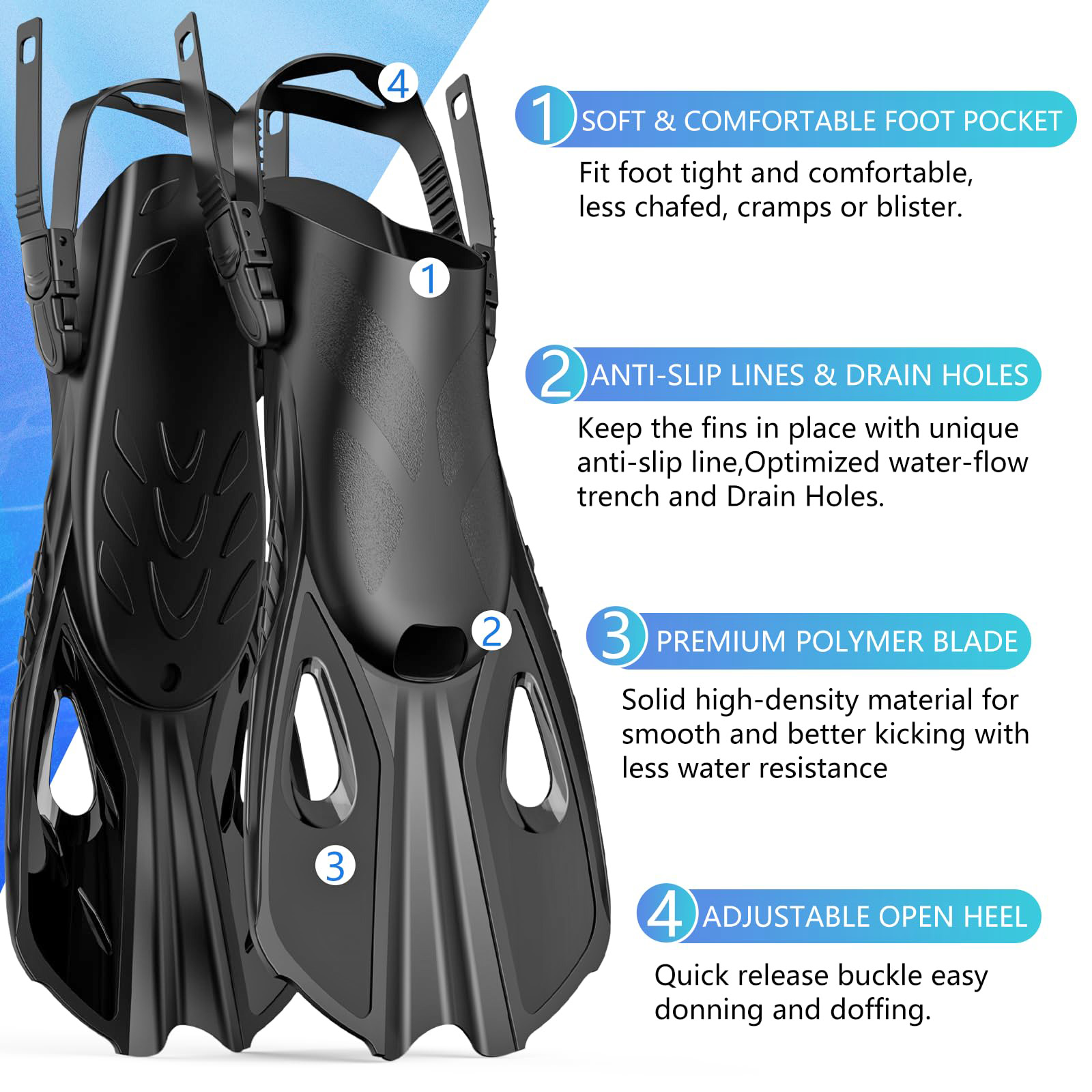 หน้ากากครีบดําน้ําชุด 4 ใน 1 P - Freediving Mask Set บทวิจารณ์และราคา