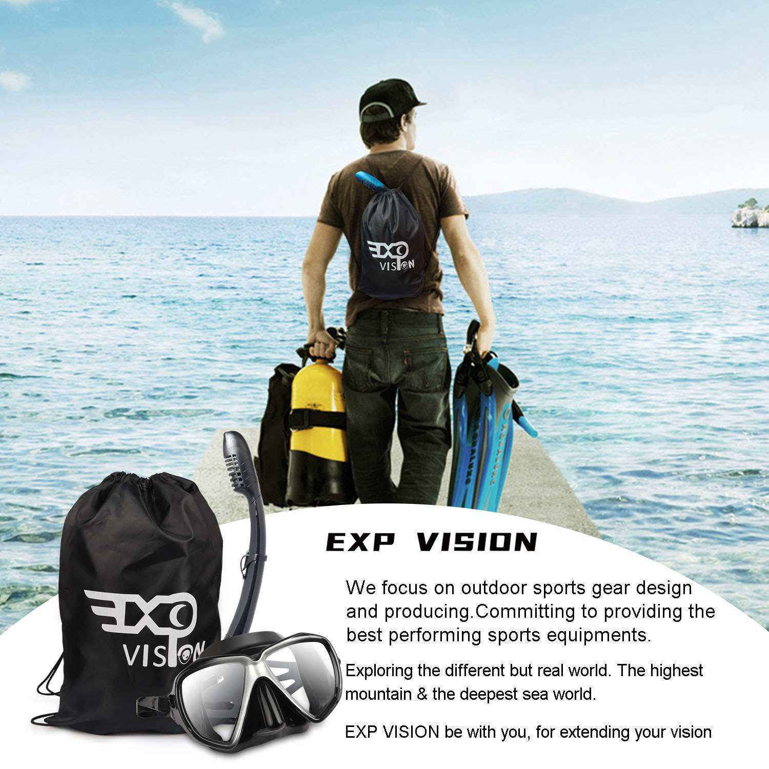 ชุดดำน้ำแบบแห้ง EXP Vision ป้อ - Freediving Mask Set บทวิจารณ์และราคา